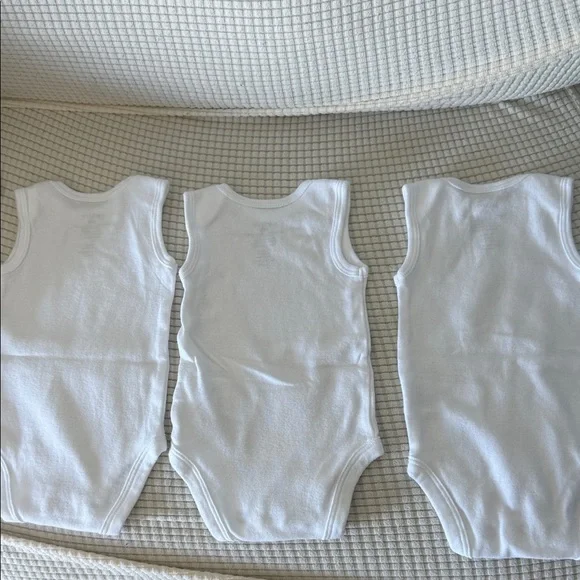 Carter's White Sleeveless Bodysuits - Picture 2 of 2